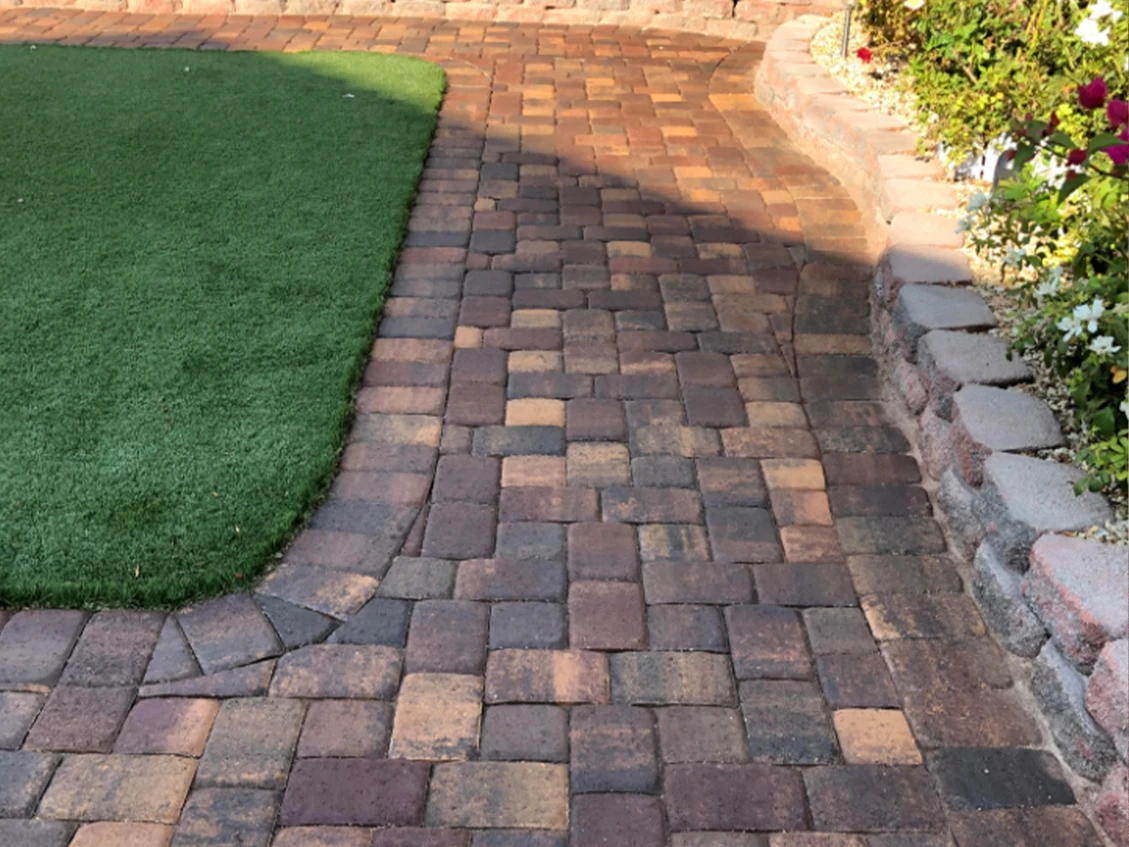 Cleaned and sealed pavers