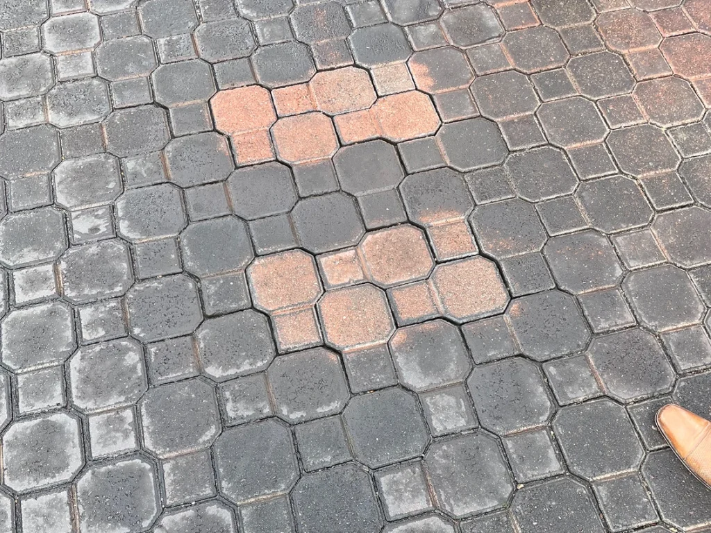 Power washed pavers